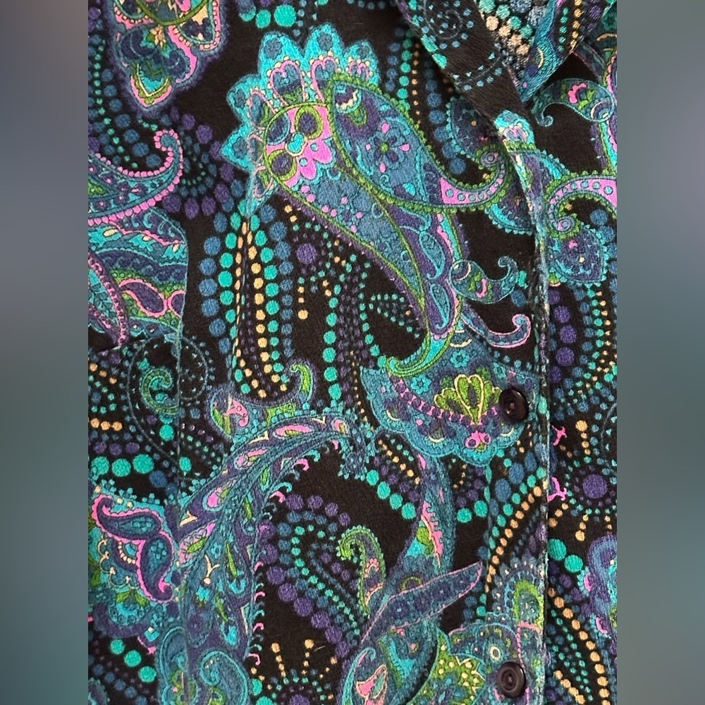 Vintage Paisley Goodness Button Down Shirt With Pockets Ptp 24–25” - Picture 4 of 12